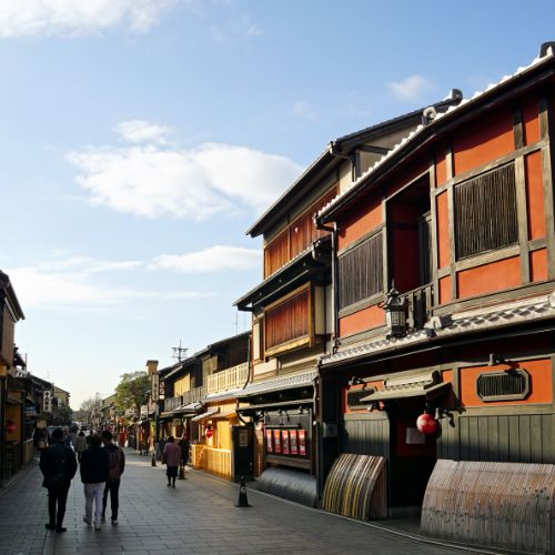 Distrito de Gion em Kyoto com casas de chá tradicionais