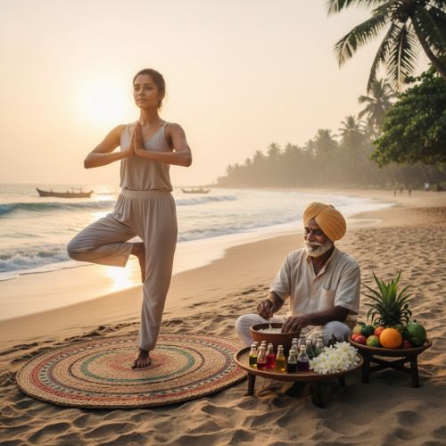 Massagem Ayurveda tradicional no sul da Índia.