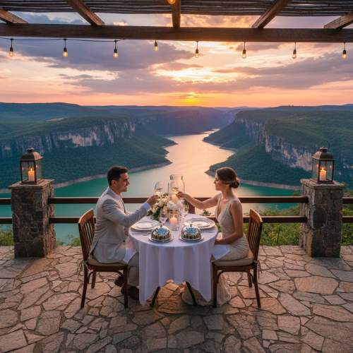 Jantar com vista para os cânions