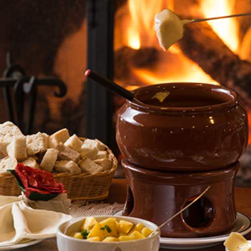 Jantar de fondue em Monte Verde