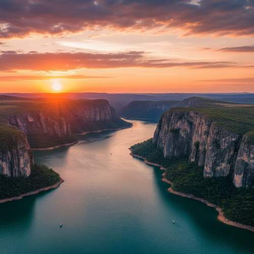 Pôr do sol nos cânions de Capitólio