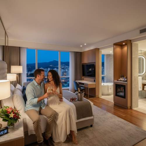 Casal em viagem romântica em Belo Horizonte